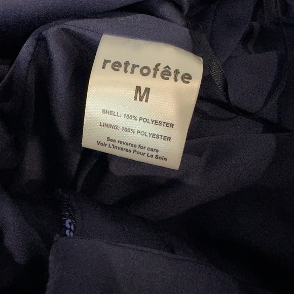 $395 Retrofete Women's Blue Cyd Sequined High Rise Zip Fly Shorts - Picture 2 of 9